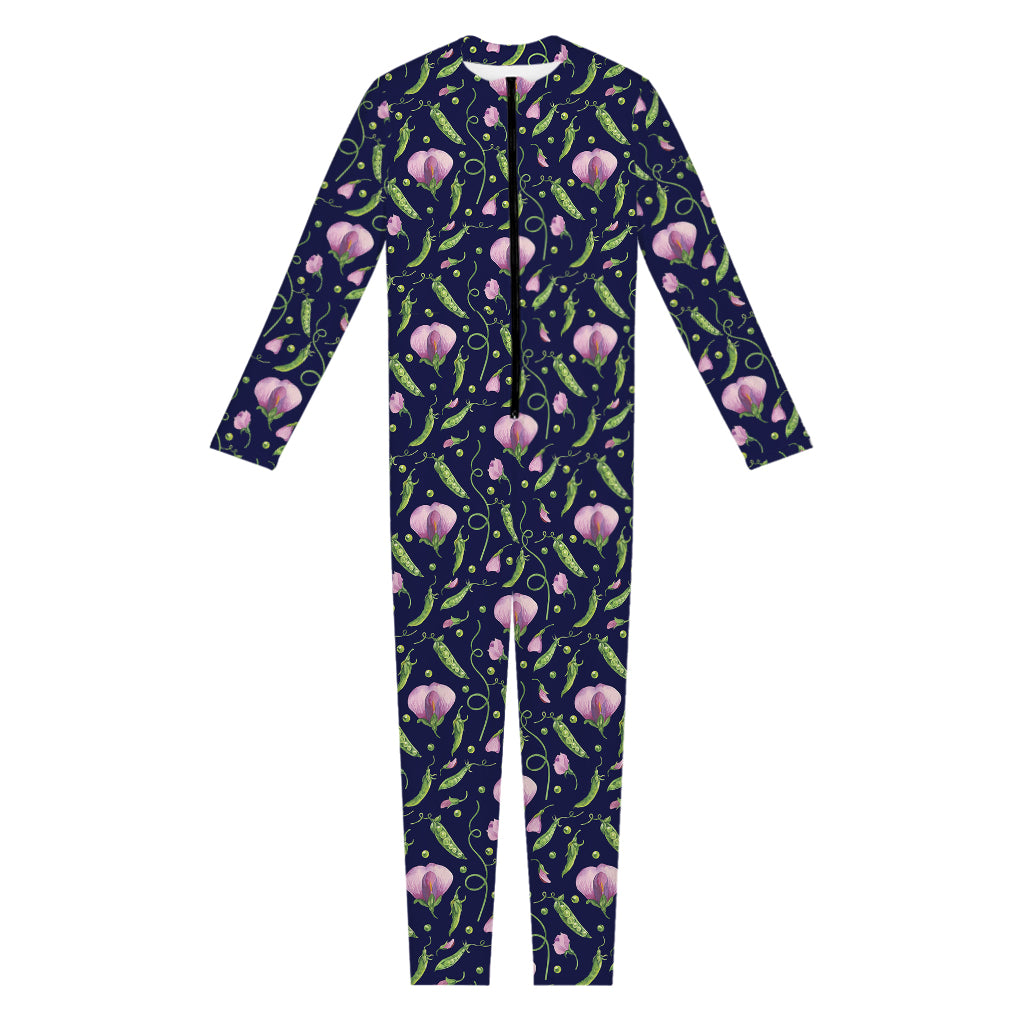 Sweet Pea Floral Pattern Print Jumpsuit