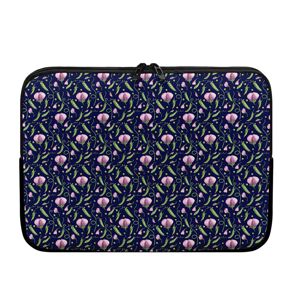Sweet Pea Floral Pattern Print Laptop Sleeve