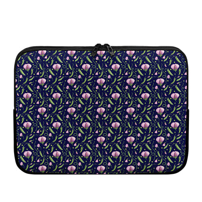Sweet Pea Floral Pattern Print Laptop Sleeve