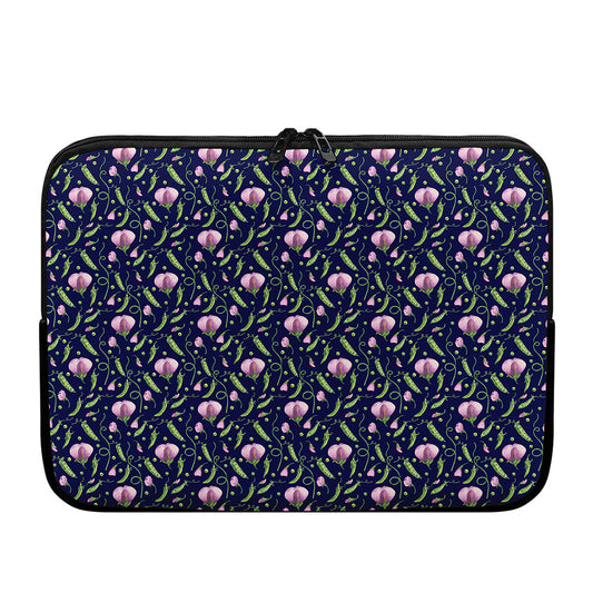 Sweet Pea Floral Pattern Print Laptop Sleeve
