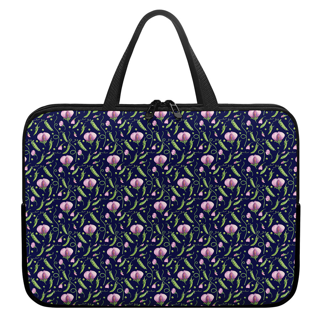 Sweet Pea Floral Pattern Print Laptop Sleeve With Handle