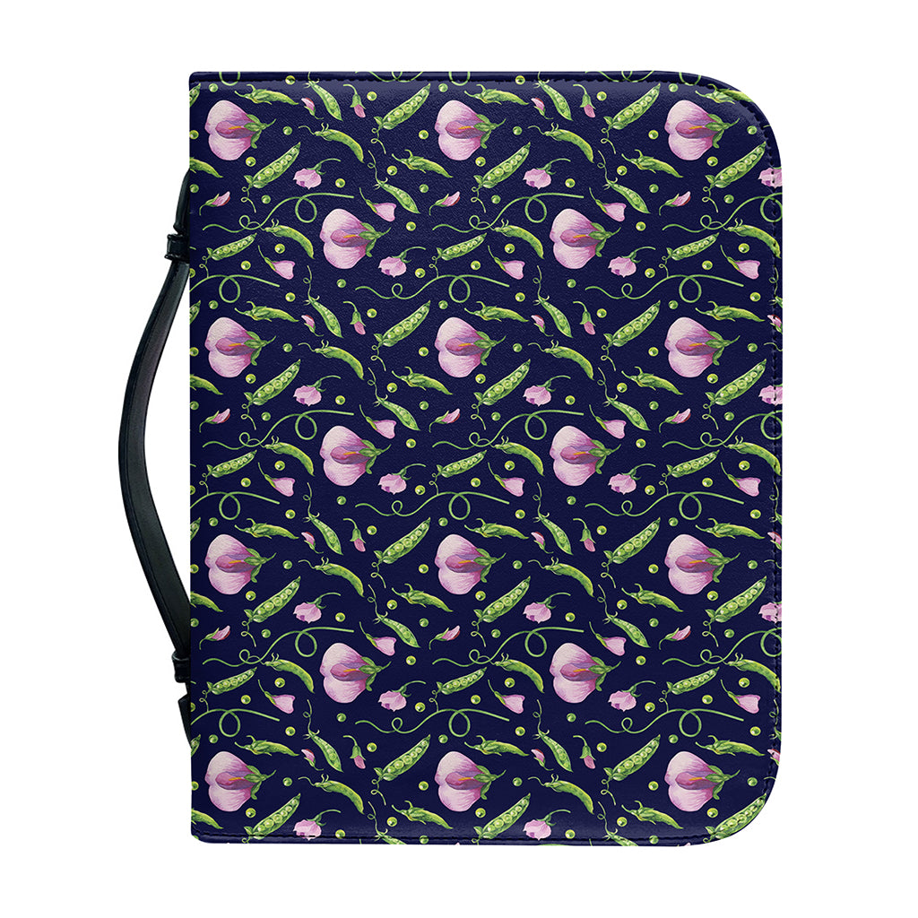 Sweet Pea Floral Pattern Print Leather Bible Cover