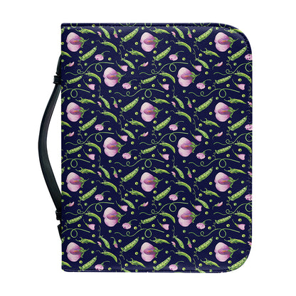 Sweet Pea Floral Pattern Print Leather Bible Cover