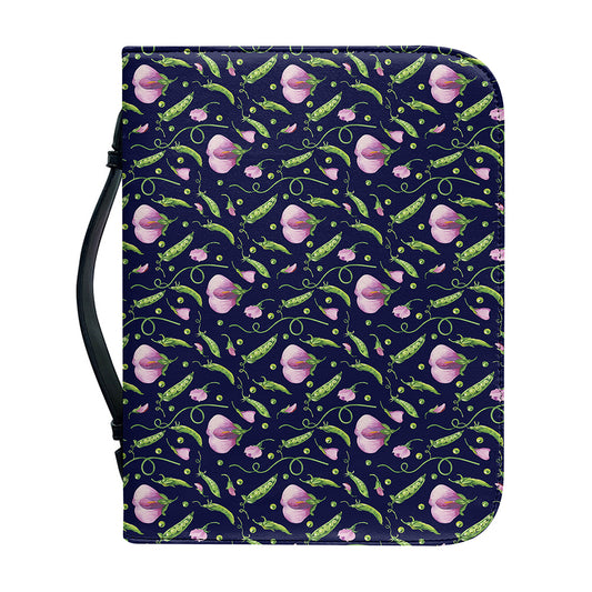 Sweet Pea Floral Pattern Print Leather Bible Cover