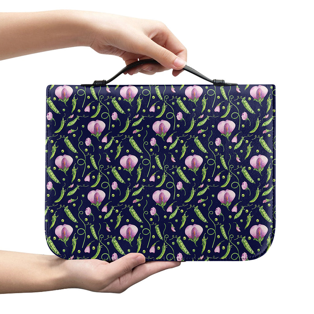 Sweet Pea Floral Pattern Print Leather Bible Cover