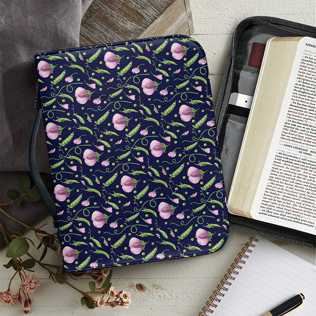 Sweet Pea Floral Pattern Print Leather Bible Cover