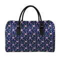 Sweet Pea Floral Pattern Print Leather Duffel Bag