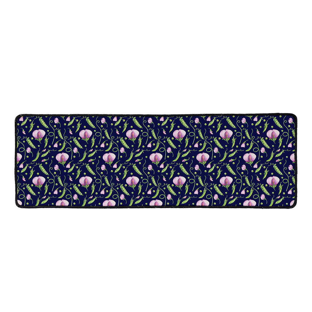 Sweet Pea Floral Pattern Print Long Kitchen Mat