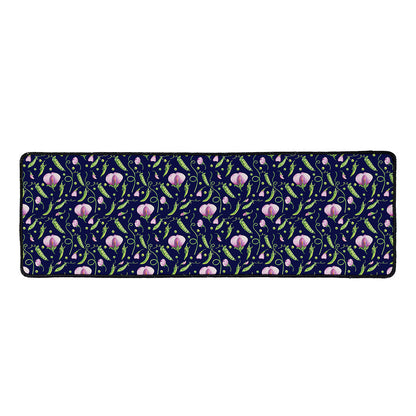 Sweet Pea Floral Pattern Print Long Kitchen Mat