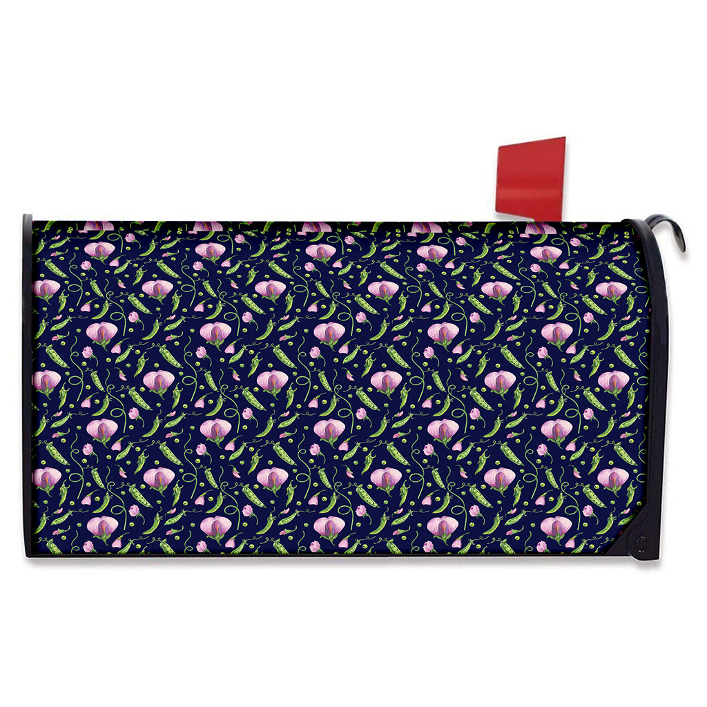 Sweet Pea Floral Pattern Print Mailbox Cover