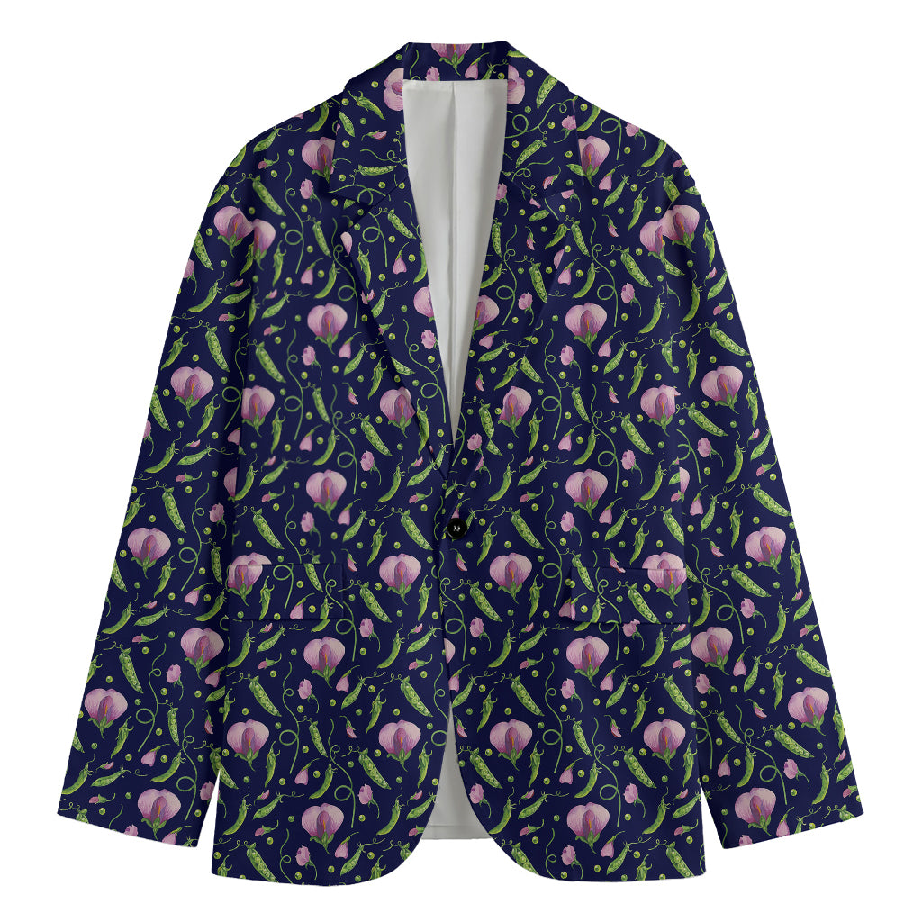 Sweet Pea Floral Pattern Print Men's Blazer