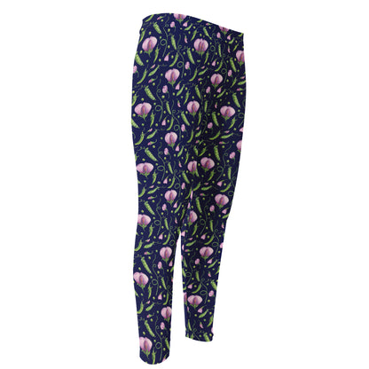 Sweet Pea Floral Pattern Print Men's Compression Pants