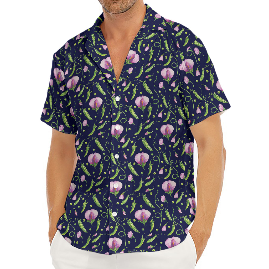 Sweet Pea Floral Pattern Print Men's Deep V-Neck Shirt