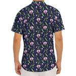 Sweet Pea Floral Pattern Print Men's Deep V-Neck Shirt