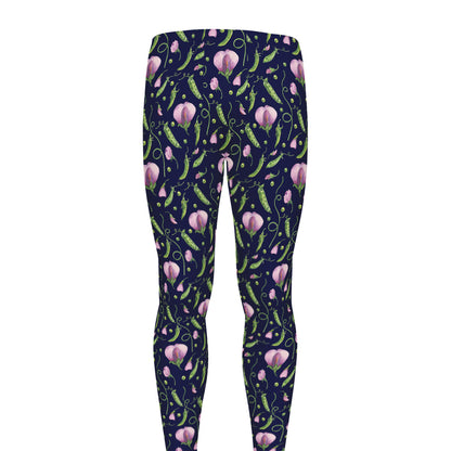 Sweet Pea Floral Pattern Print Men's leggings
