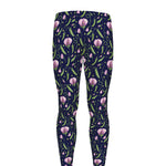 Sweet Pea Floral Pattern Print Men's leggings