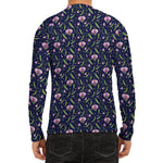 Sweet Pea Floral Pattern Print Men's Long Sleeve Rash Guard