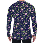 Sweet Pea Floral Pattern Print Men's Long Sleeve T-Shirt