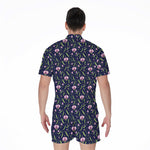 Sweet Pea Floral Pattern Print Men's Rompers