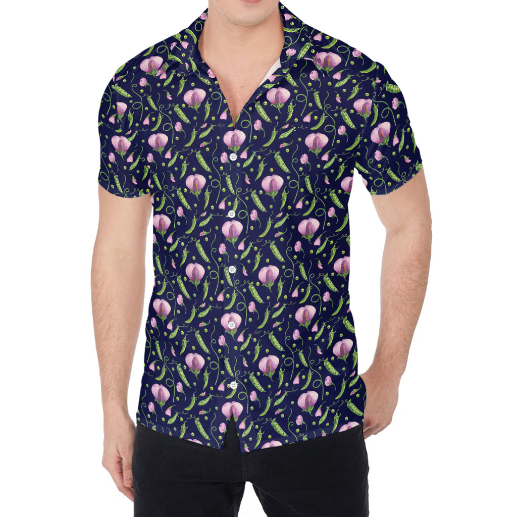 Sweet Pea Floral Pattern Print Men's Shirt