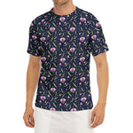 Sweet Pea Floral Pattern Print Men's Short Sleeve Rash Guard