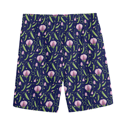 Sweet Pea Floral Pattern Print Men's Sports Shorts