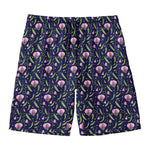 Sweet Pea Floral Pattern Print Men's Swim Trunks