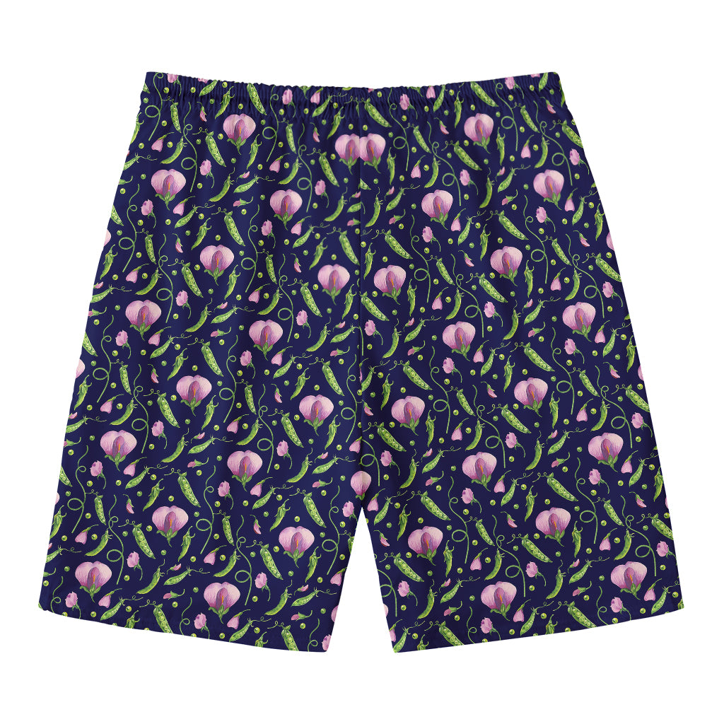 Sweet Pea Floral Pattern Print Men's Swim Trunks