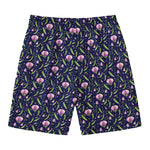 Sweet Pea Floral Pattern Print Men's Swim Trunks