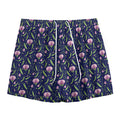 Sweet Pea Floral Pattern Print Mesh Shorts