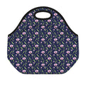 Sweet Pea Floral Pattern Print Neoprene Lunch Bag