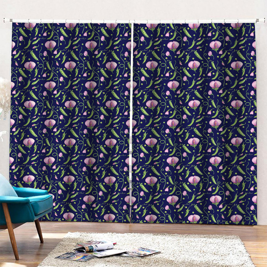 Sweet Pea Floral Pattern Print Pencil Pleat Curtains