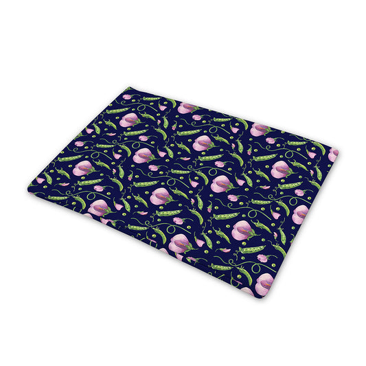 Sweet Pea Floral Pattern Print Pet Cooling Mat Cover