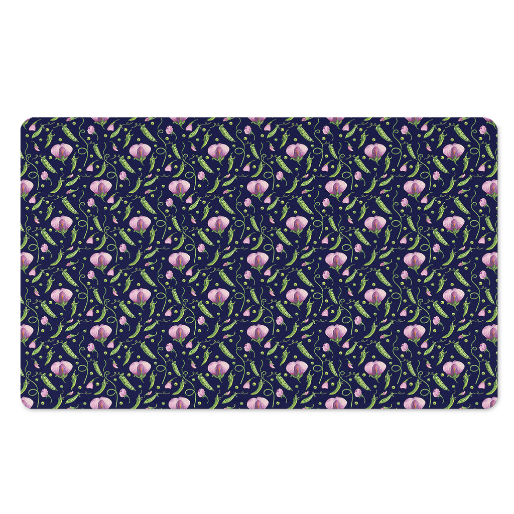 Sweet Pea Floral Pattern Print Polyester Doormat