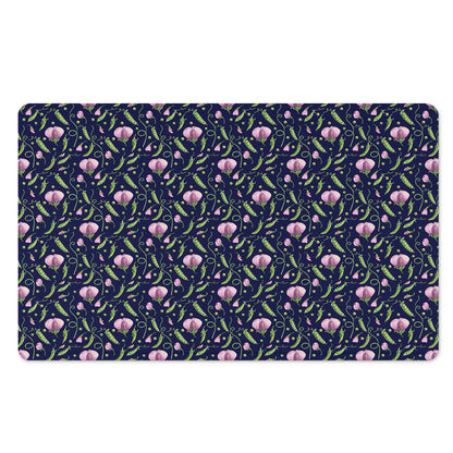Sweet Pea Floral Pattern Print Polyester Doormat