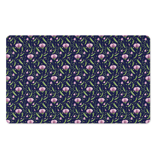 Sweet Pea Floral Pattern Print Polyester Doormat