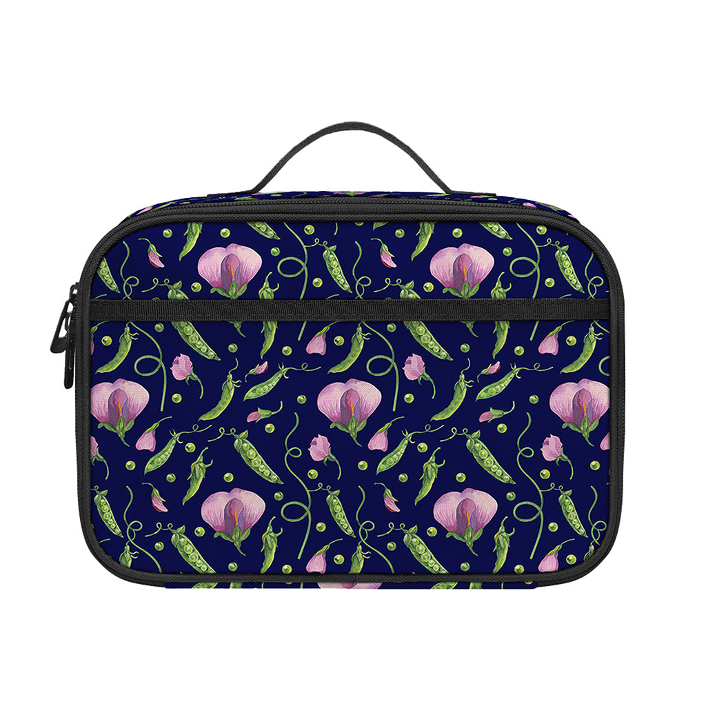 Sweet Pea Floral Pattern Print Portable Lunch Bag