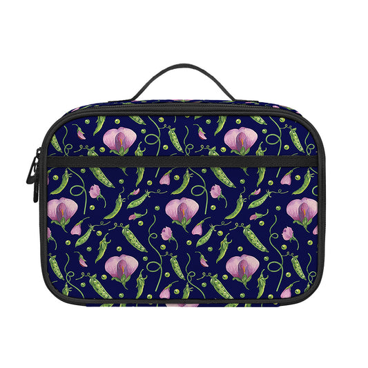 Sweet Pea Floral Pattern Print Portable Lunch Bag