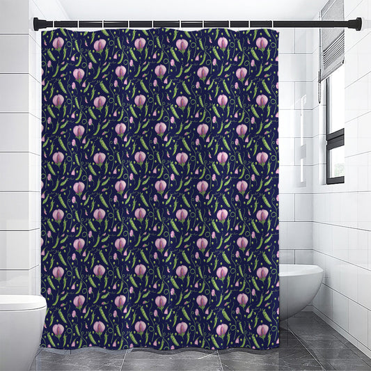 Sweet Pea Floral Pattern Print Premium Shower Curtain