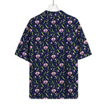 Sweet Pea Floral Pattern Print Rayon Hawaiian Shirt