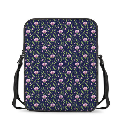 Sweet Pea Floral Pattern Print Rectangular Crossbody Bag