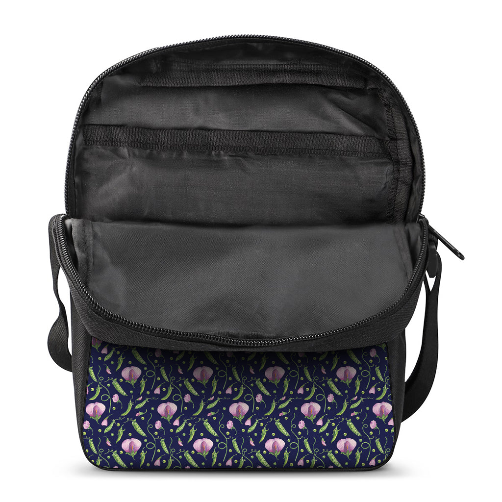 Sweet Pea Floral Pattern Print Rectangular Crossbody Bag