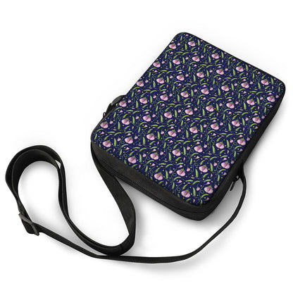 Sweet Pea Floral Pattern Print Rectangular Crossbody Bag