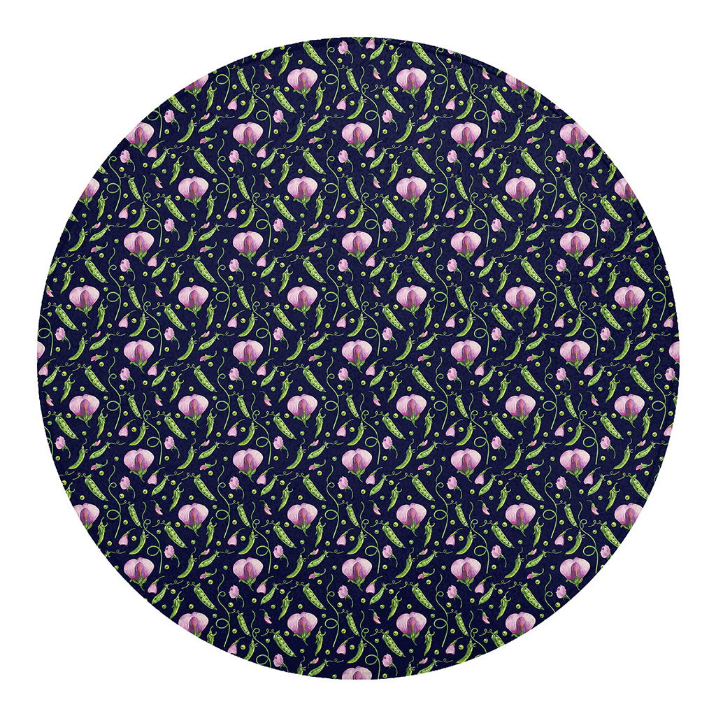 Sweet Pea Floral Pattern Print Round Blanket