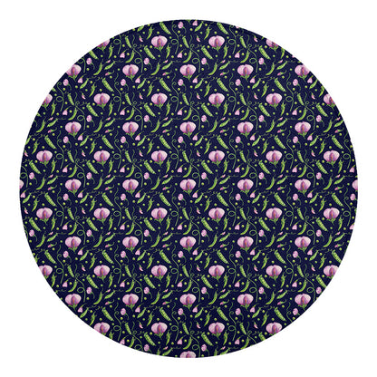 Sweet Pea Floral Pattern Print Round Blanket