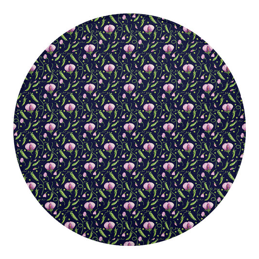 Sweet Pea Floral Pattern Print Round Blanket