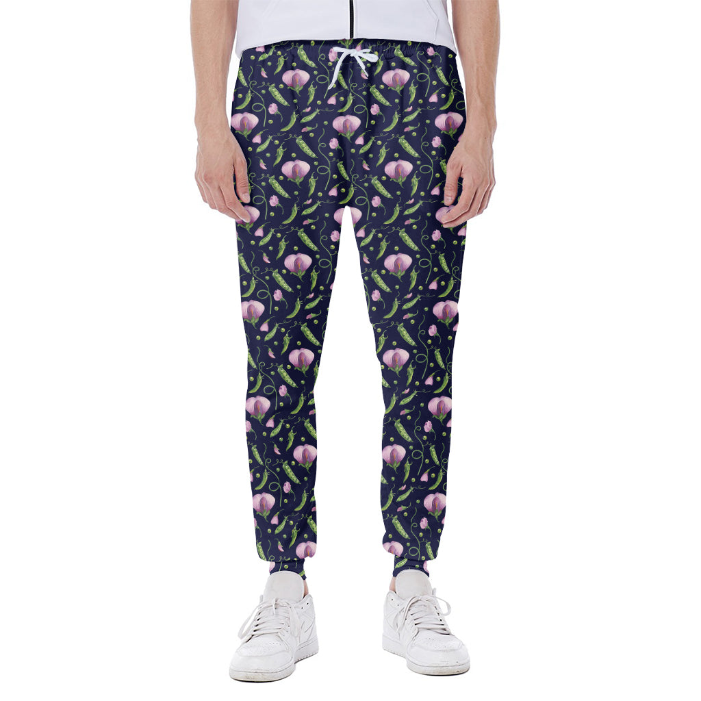 Sweet Pea Floral Pattern Print Scuba Joggers