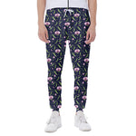 Sweet Pea Floral Pattern Print Scuba Joggers