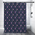 Sweet Pea Floral Pattern Print Shower Curtain