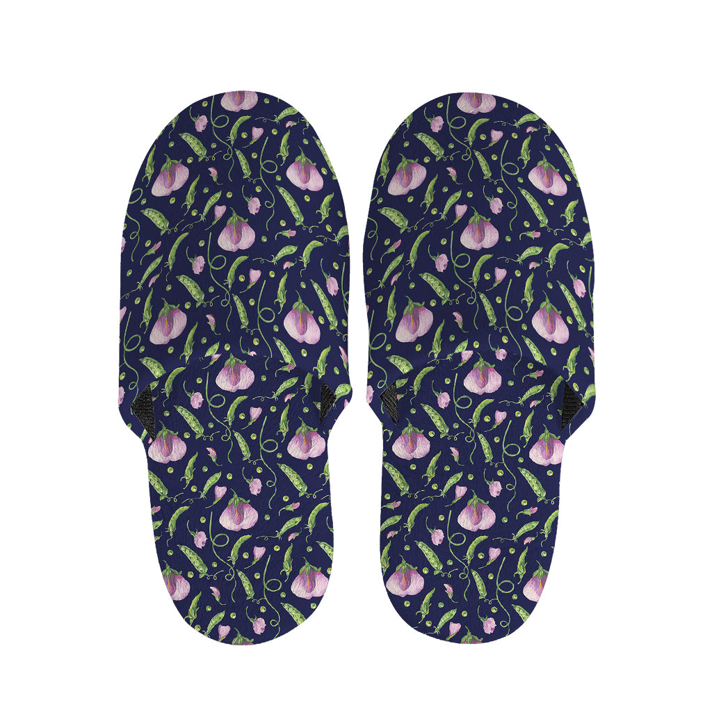 Sweet Pea Floral Pattern Print Slippers